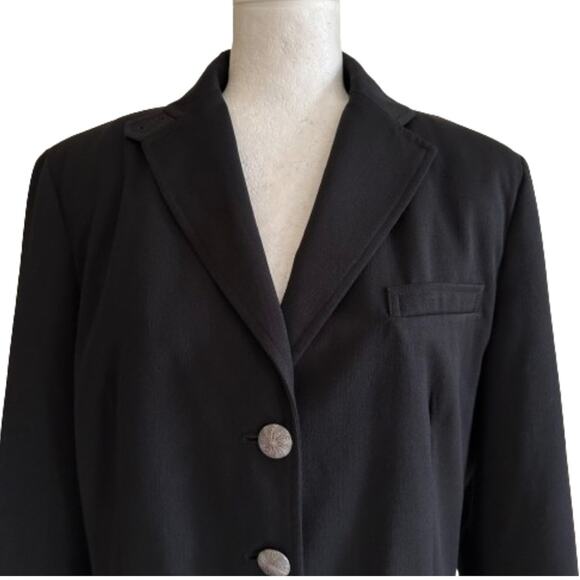 Allen by ABS Black Button Front Flap Pockets Long Sleeve Blazer Jacket Size 12 - Picture 4 of 12